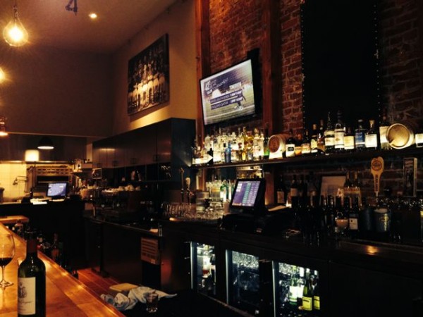 The remodeled bar extends the length of what was the dining room at the remodeled K & L Bistro