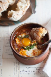 Shakshuka for one, from The Good Cook's Book of Tomatoes (Skyhorse Publishing, 2015). Photo by Liza Gershman