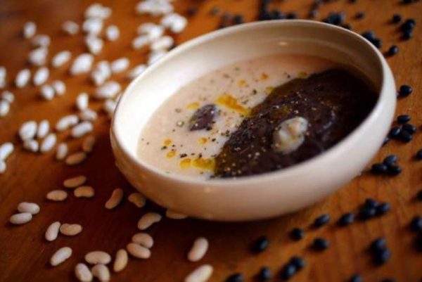 White Bean & Black Bean soup is both delicious and beautiful.